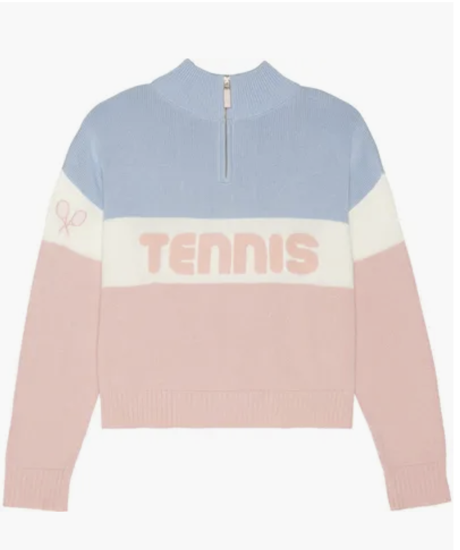 Madison Quarter-Zip Sweater Tennis Colorblock *LCC LOGO*